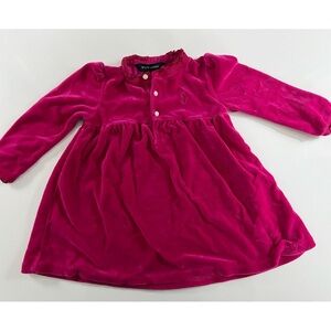 Ralph Lauren • Magenta Pink Velvet Baby Dress